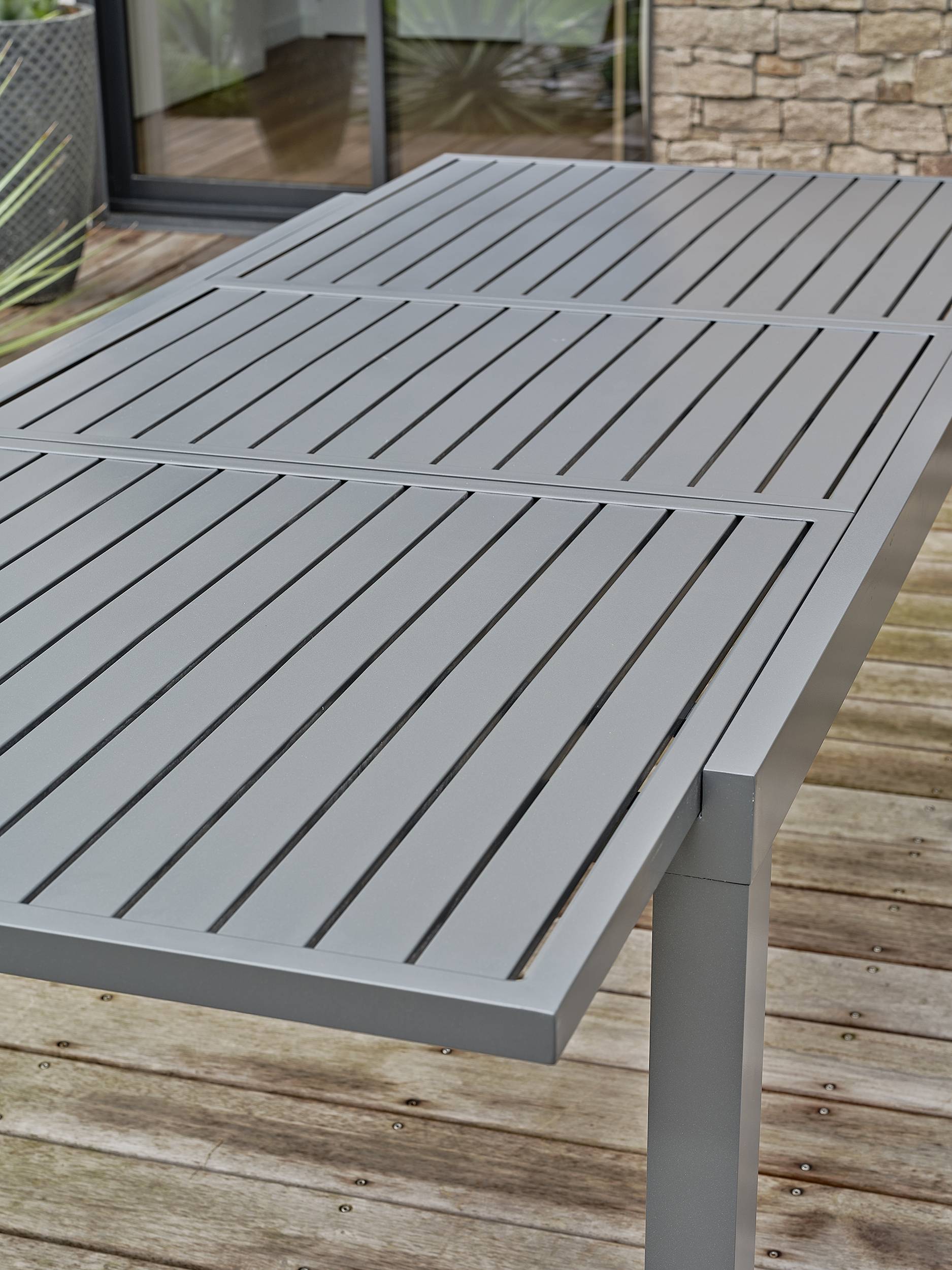 Table de jardin ORSINO en aluminium - GRIS ANTHRACITE - REMARQUABLE - Image 4