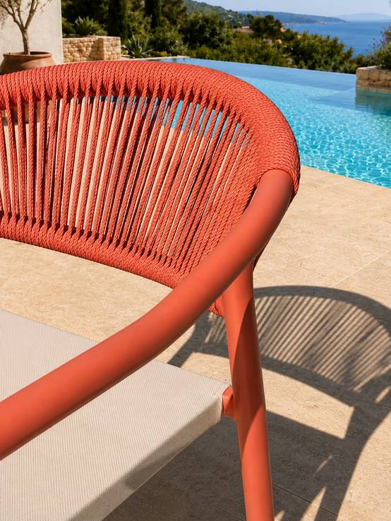 Dcb Garden - Ensemble repas de jardin en aluminium 8 places - Terracotta - HANOI - Image 7