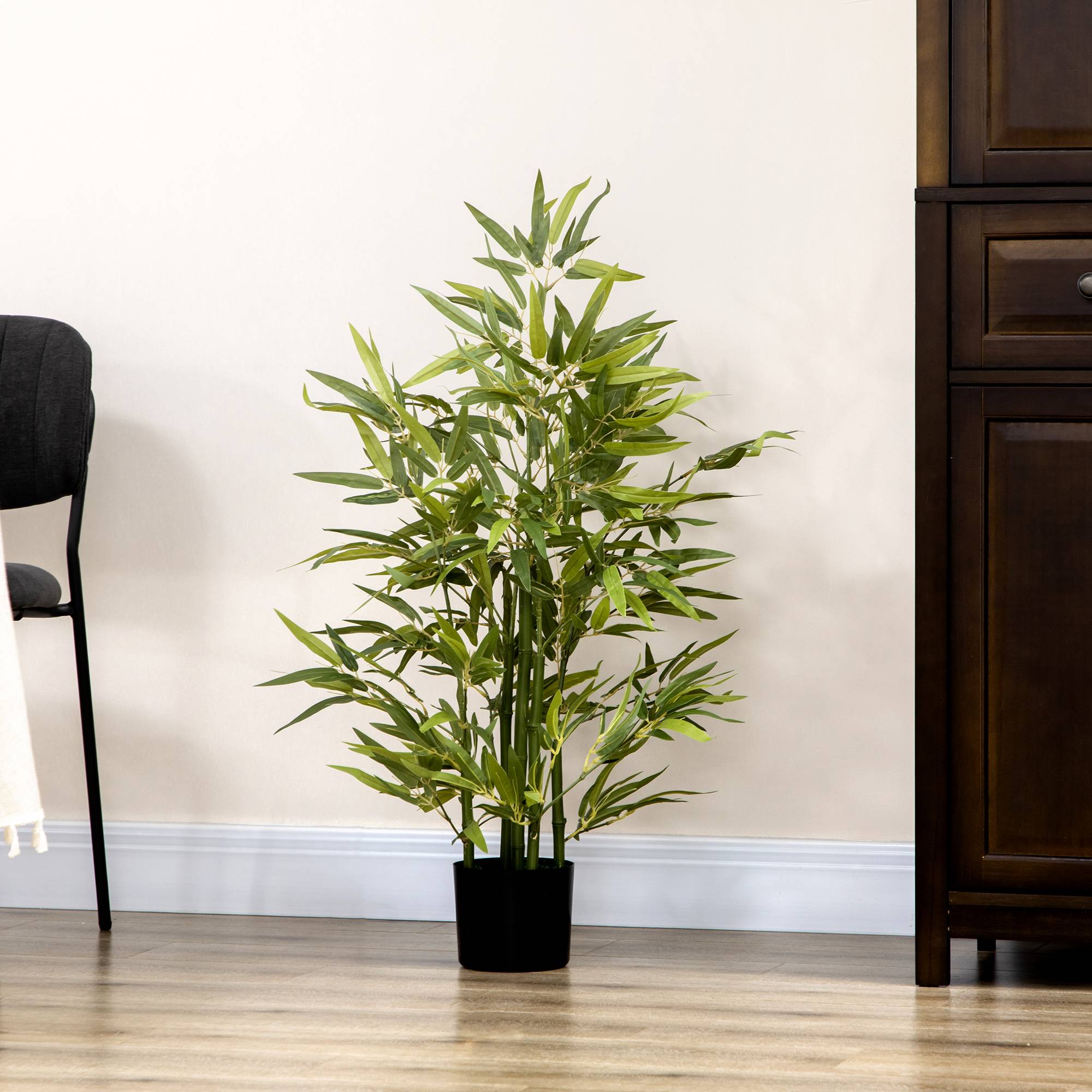 Sans Marque - Arbre artificiel, 5 troncs, 504 feuilles, pot robuste, plastique - Image 9