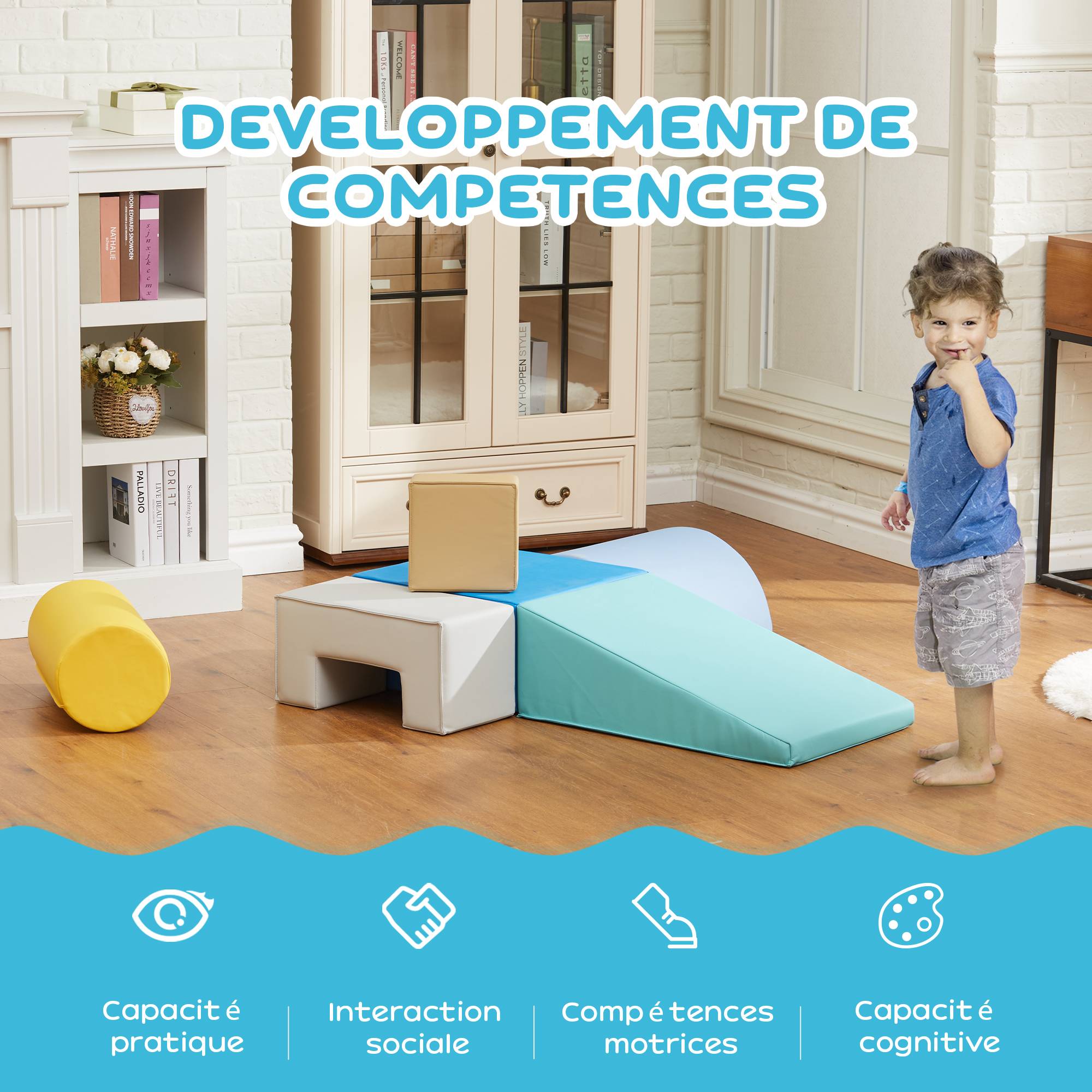 6 blocs de construction en mousse XXL - jeux éducatif - module motricité - certifiés normes EN71-1-2-3 - mousse PU 20D - Image 7