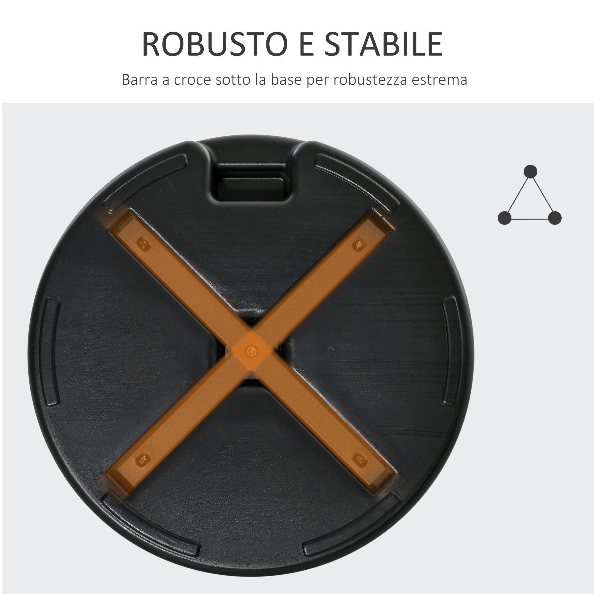Pied de parasol rond en plastique noir, 30 kg, Ø 55 cm, pour mâts de Ø 38 à 48 mm. - Image 8