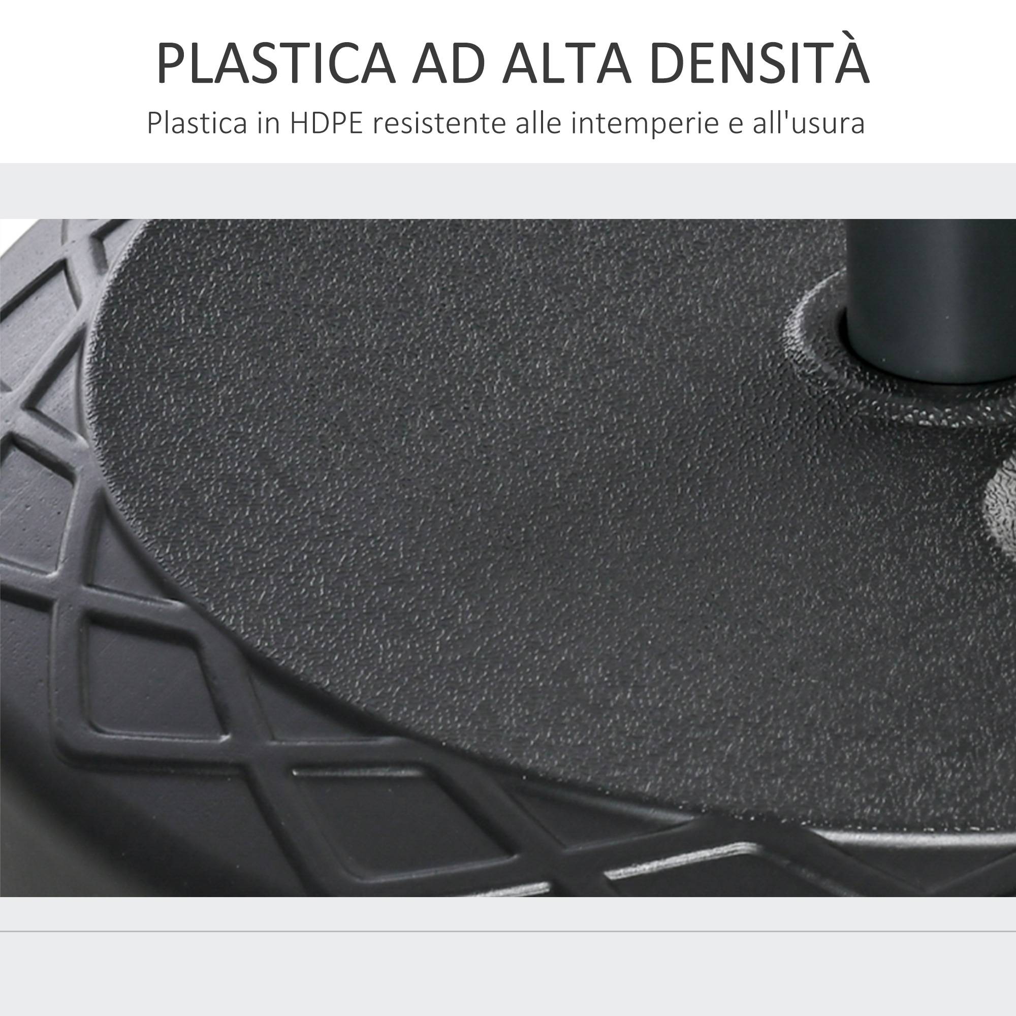 Pied de parasol rond en plastique noir, 30 kg, Ø 55 cm, pour mâts de Ø 38 à 48 mm. - Image 6