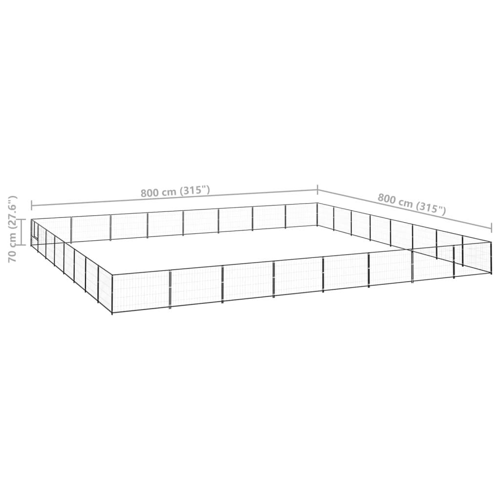 Vidaxl - Chenil Noir 64 m² Acier vidaXL 3082187 - Image 3