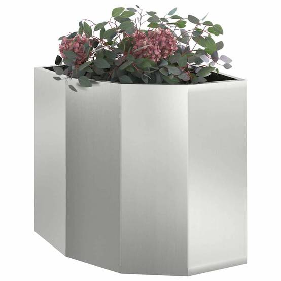 Jardinière d'Angle Acier galvanisé Argent 45 x 45 x 50 cm - PANGIVO - Image 3