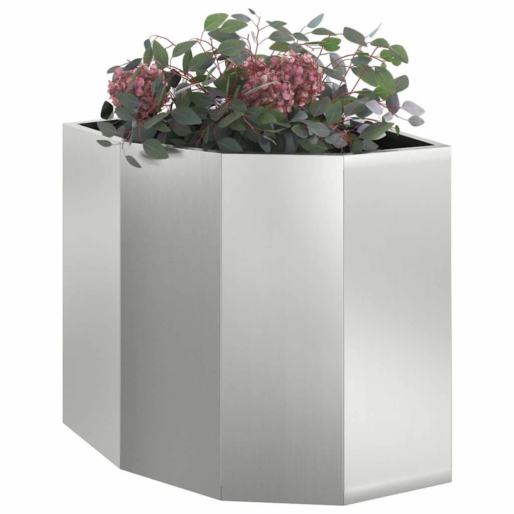 Jardinière d'Angle Acier galvanisé Argent 45 x 45 x 50 cm - PANGIVO - Image 3