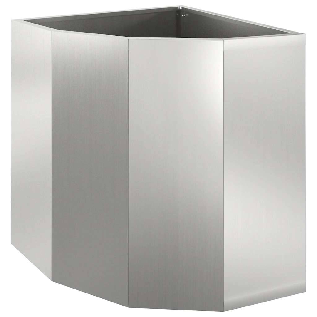 Jardinière d'Angle Acier galvanisé Argent 45 x 45 x 50 cm - PANGIVO - Image 2