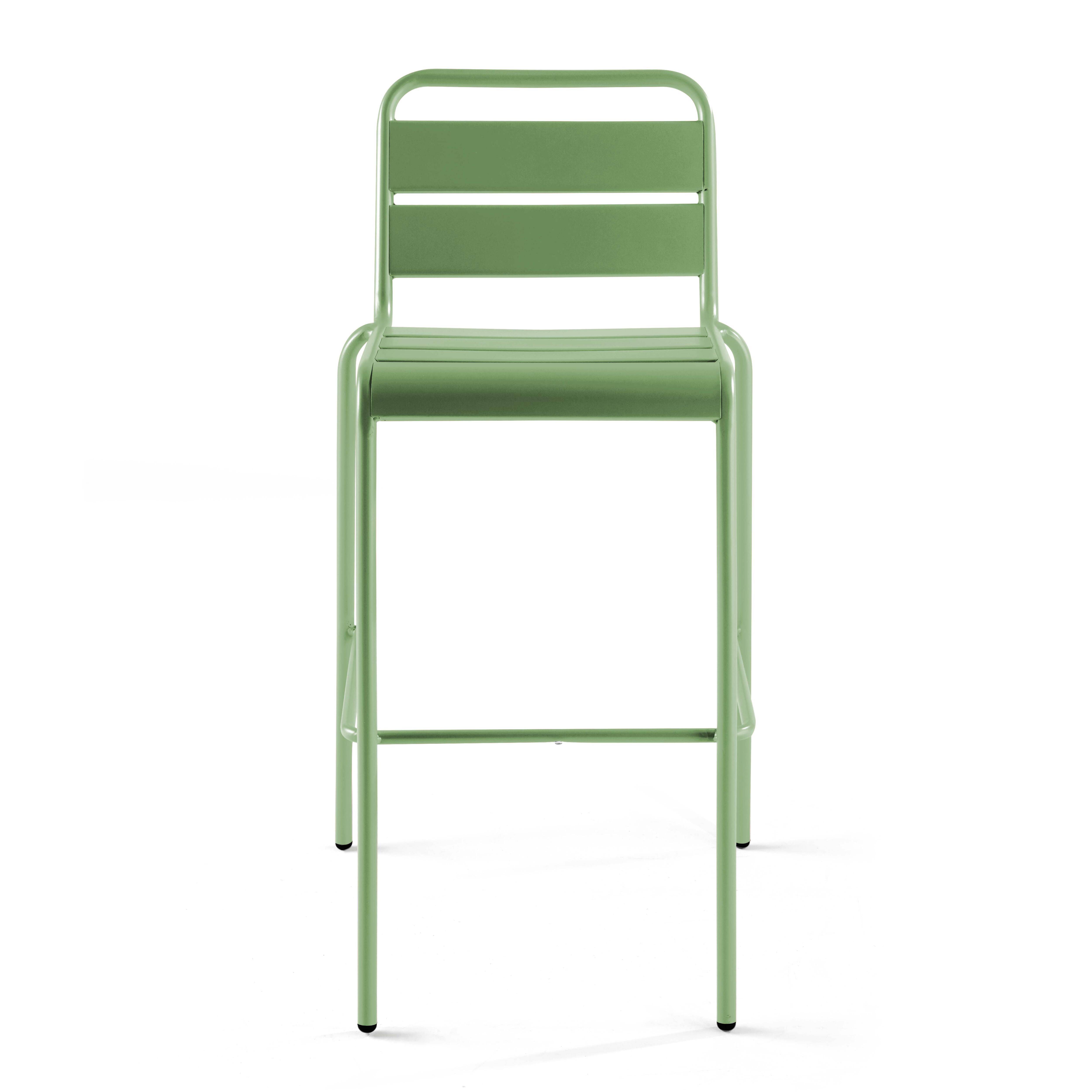 Oviala - Ensemble table haute de jardin et 6 chaises en métal vert cactus Palavas - Oviala - Image 6