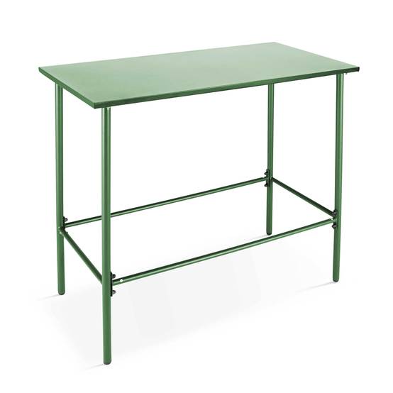 Oviala - Ensemble table haute de jardin et 6 chaises en métal vert cactus Palavas - Oviala - Image 2