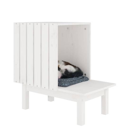 Maison pour chat bois de pin blanc 60 x 36 x 60 cm - PANGIVO - Image 6