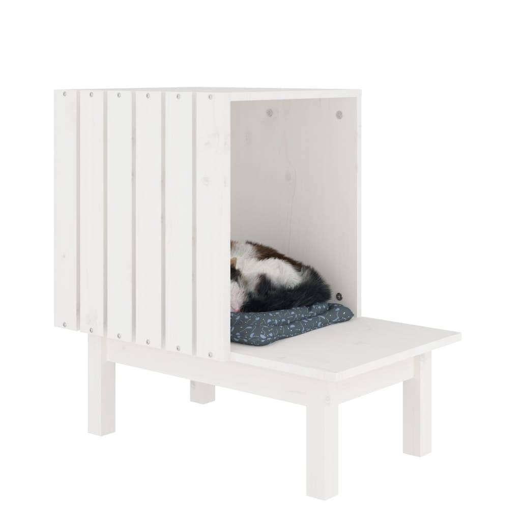 Maison pour chat bois de pin blanc 60 x 36 x 60 cm - PANGIVO - Image 6