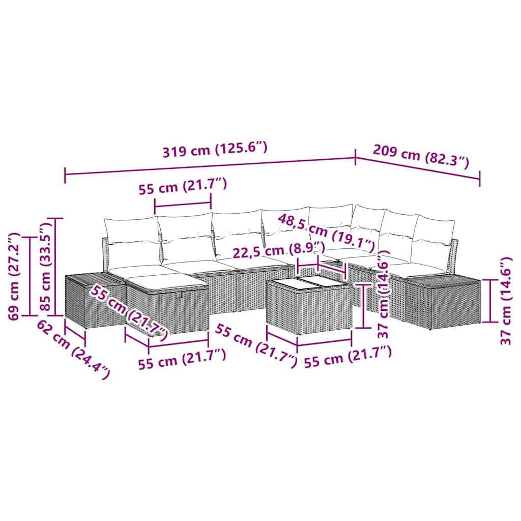 ComfortXL - Salon de Jardin d'Angle Polyrotin Modulable 9 Pièces 8 Places pour Grande Terrasse Beige – ComfortXL Outdoor Living - Image 3