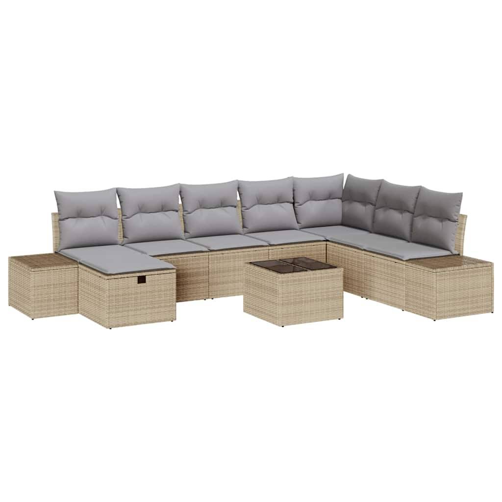 ComfortXL - Salon de Jardin d'Angle Polyrotin Modulable 9 Pièces 8 Places pour Grande Terrasse Beige – ComfortXL Outdoor Living - Image 2