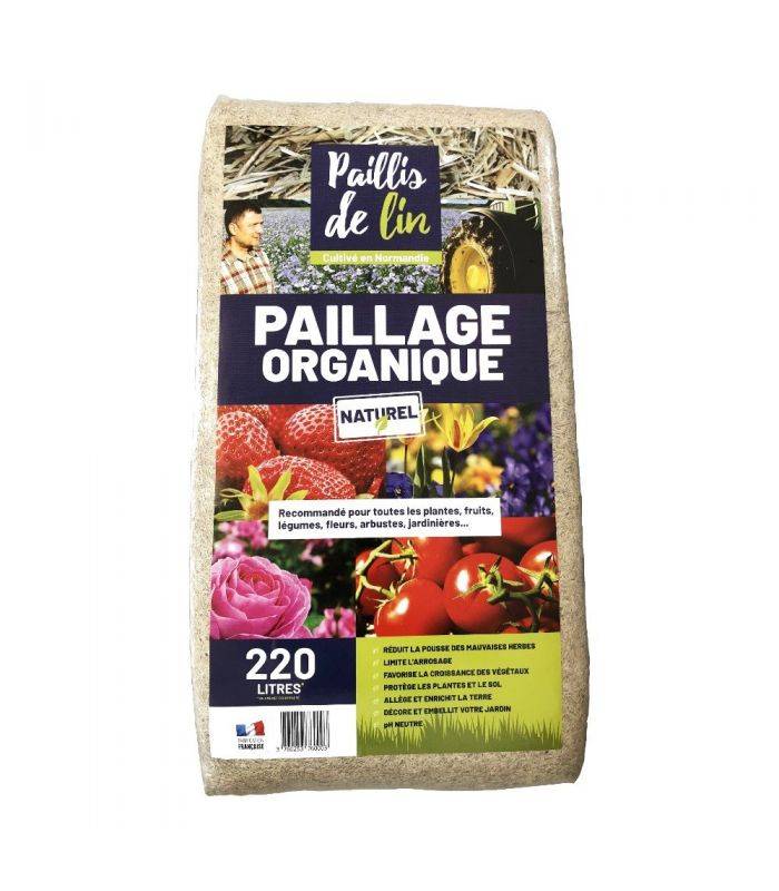 Paillis de lin, organique et naturelle pour jardins potagers, 10 balles de 220l - F-PAI058-10x220 - Image 3