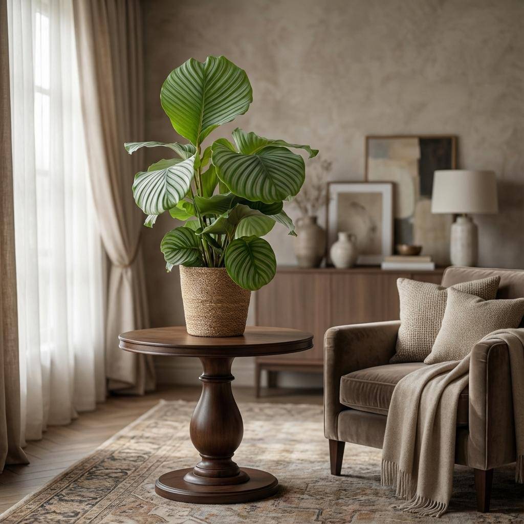 Calathea Orbifolia - Pot de 21cm - Hauteur 60 - 70cm - Panier - Plantes d'intérieur - Image 2