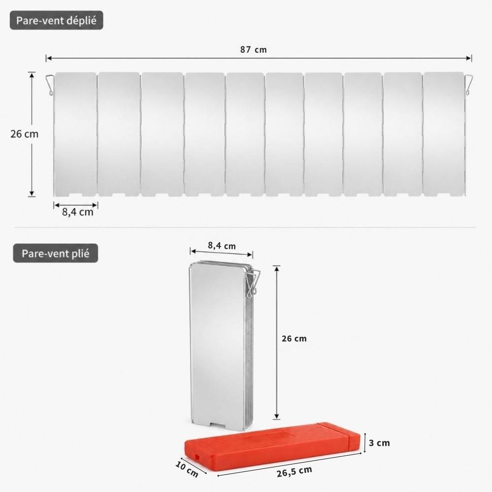 Pare-vent pliable aluminium pour réchaud de camping 10 panneaux - Image 3
