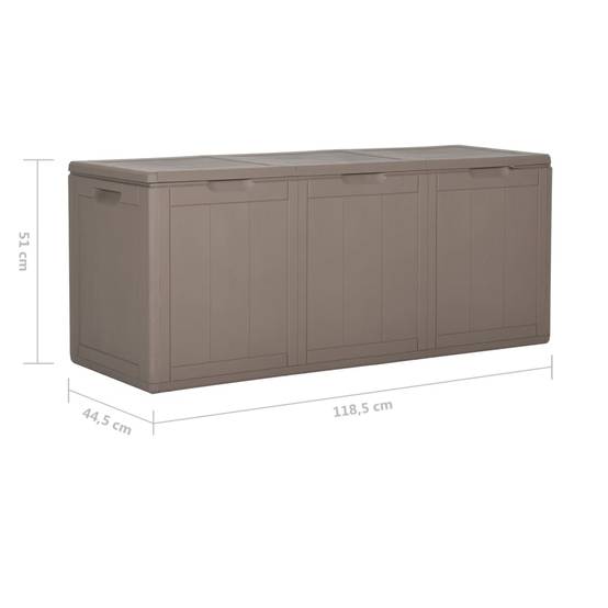Coffre de rangement - Boîte de rangement extérieure - Coffre de jardin 270 L Marron PP Rotin - Image 9