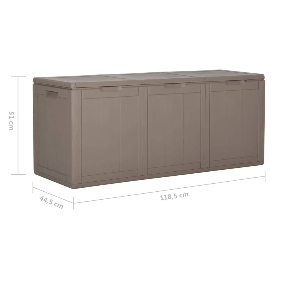Coffre de rangement - Boîte de rangement extérieure - Coffre de jardin 270 L Marron PP Rotin - Image 9