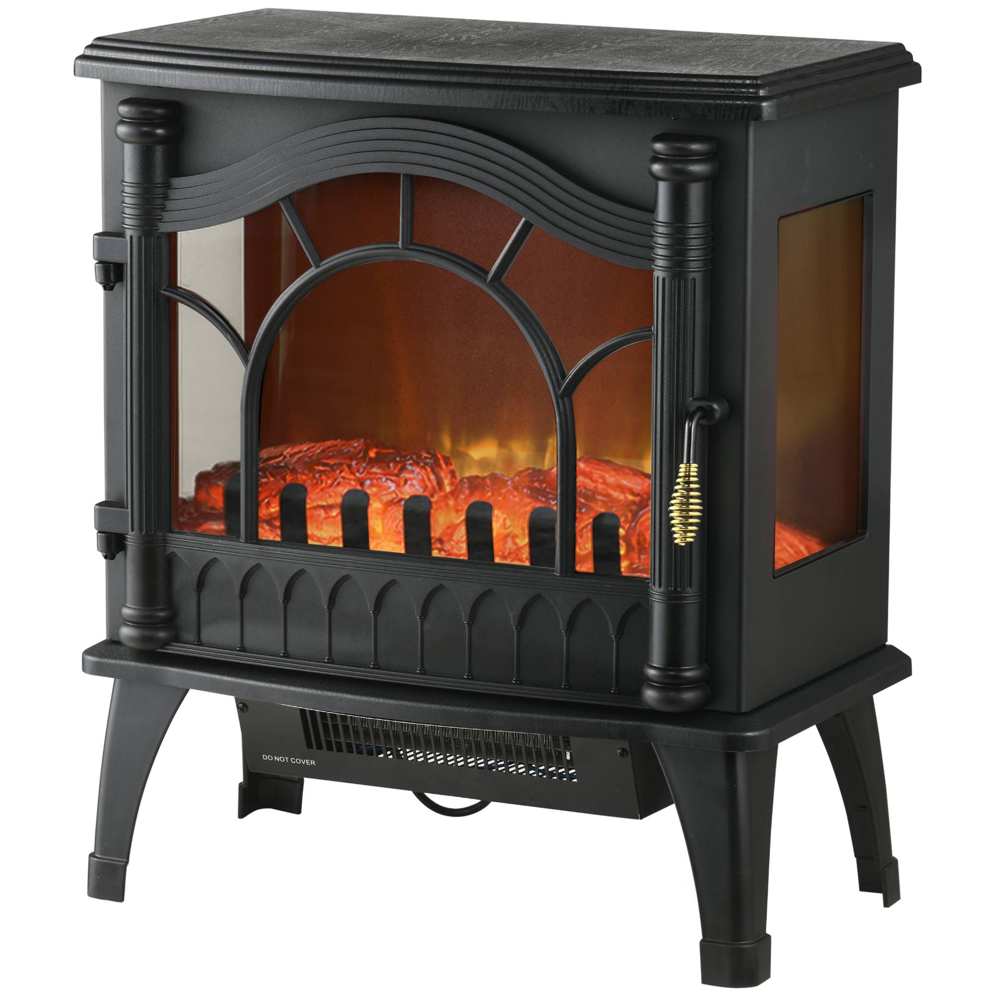 Cheminée électrique 1000W/2000W température réglable protection anti-surchauffe 55x31x58 cm noir - Image 2