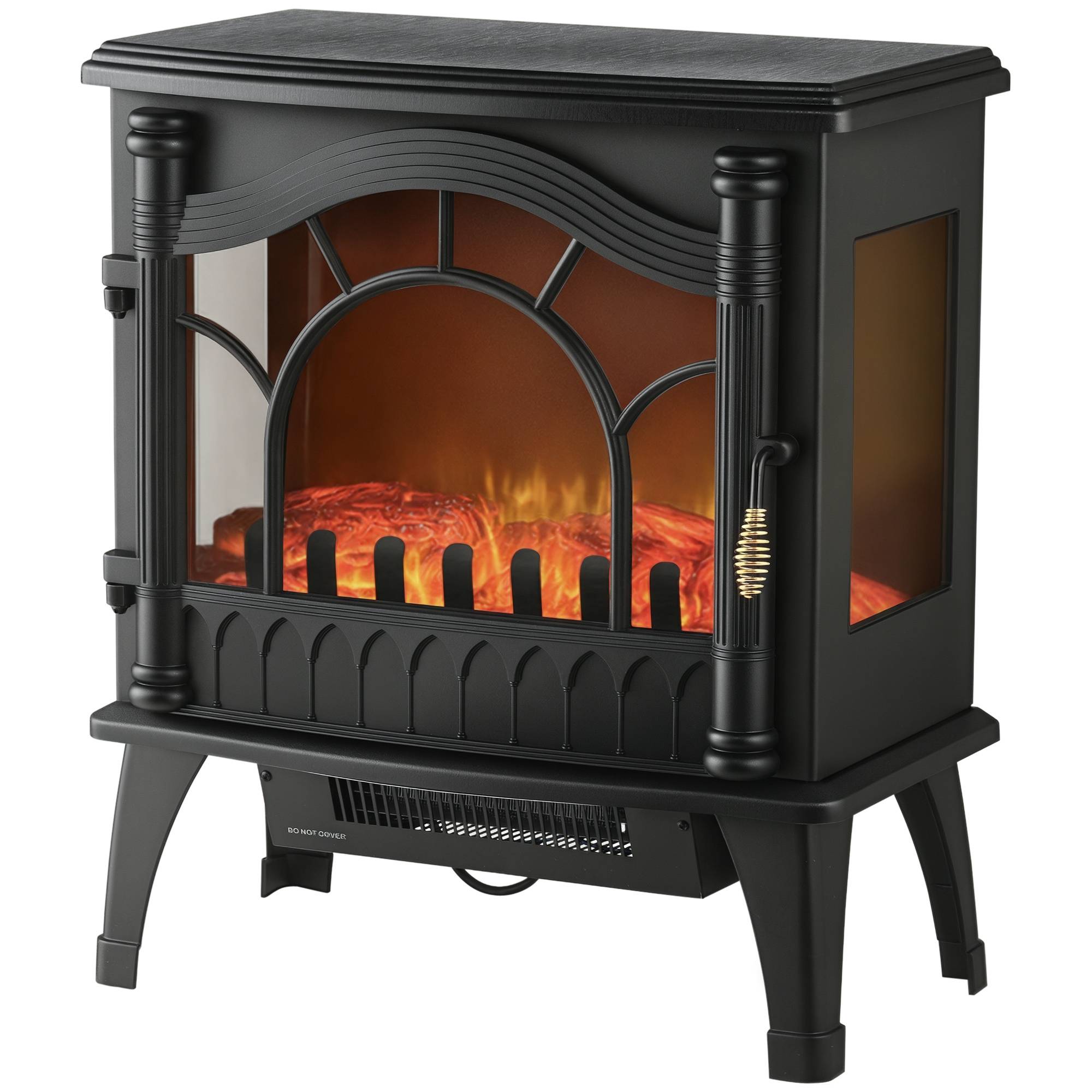 Cheminée électrique 1000W/2000W température réglable protection anti-surchauffe 55x31x58 cm noir