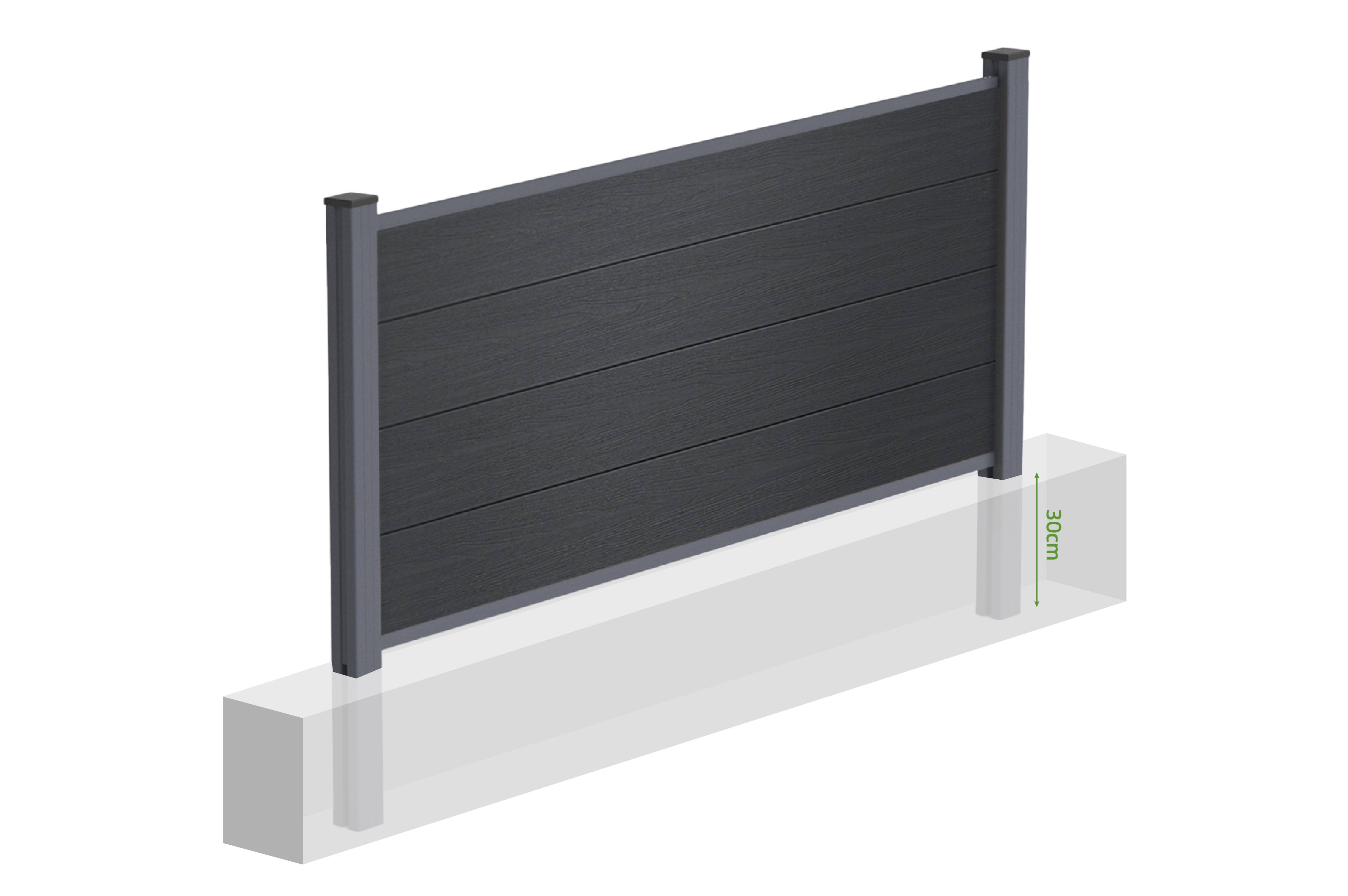 Casanoov Clôture composite Stockhorn de 8 mètres de long et 90  cm de haut, pour installation enterrée, grise - Image 7
