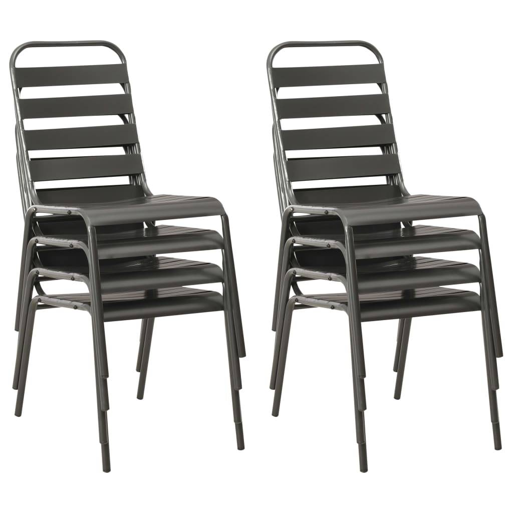 Vidaxl - Ensemble à manger d'extérieur 9 pcs Acier Gris foncé vidaXL 46633 - Image 9
