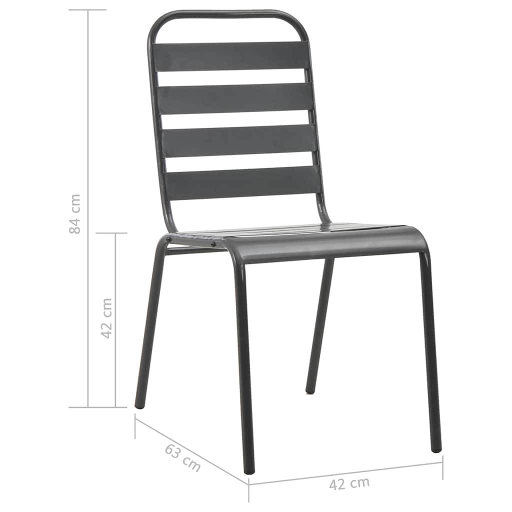 Vidaxl - Ensemble à manger d'extérieur 9 pcs Acier Gris foncé vidaXL 46633 - Image 8