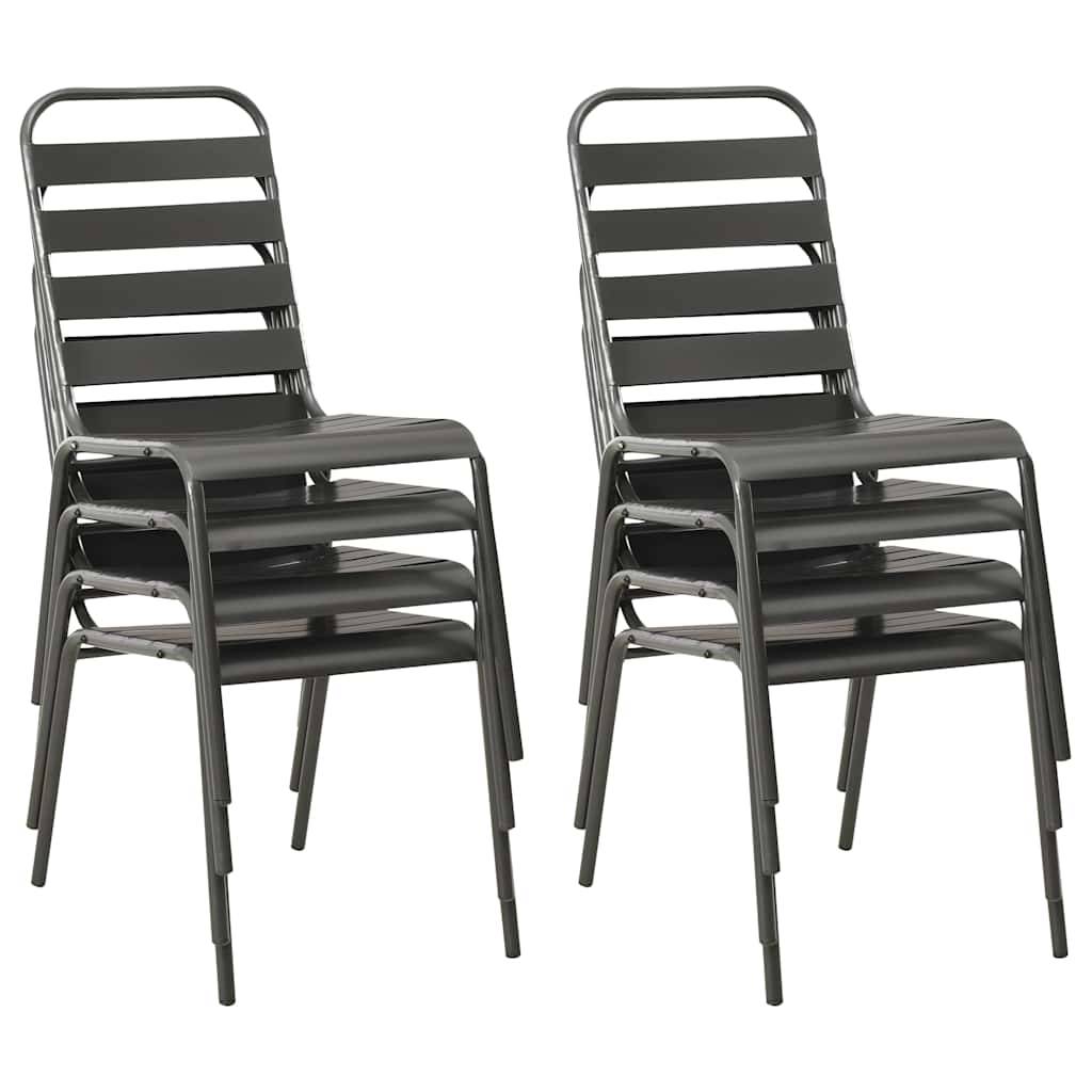 Vidaxl - Ensemble à manger d'extérieur 9 pcs Acier Gris foncé vidaXL 46633 - Image 4