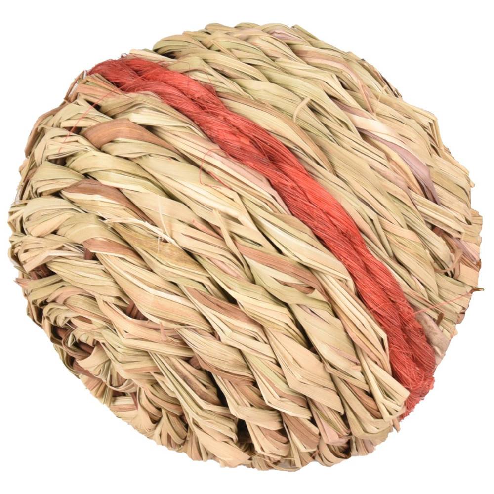 1 Balle d'osier rouge avec clochette ø 12 cm   jeux pour rongeur