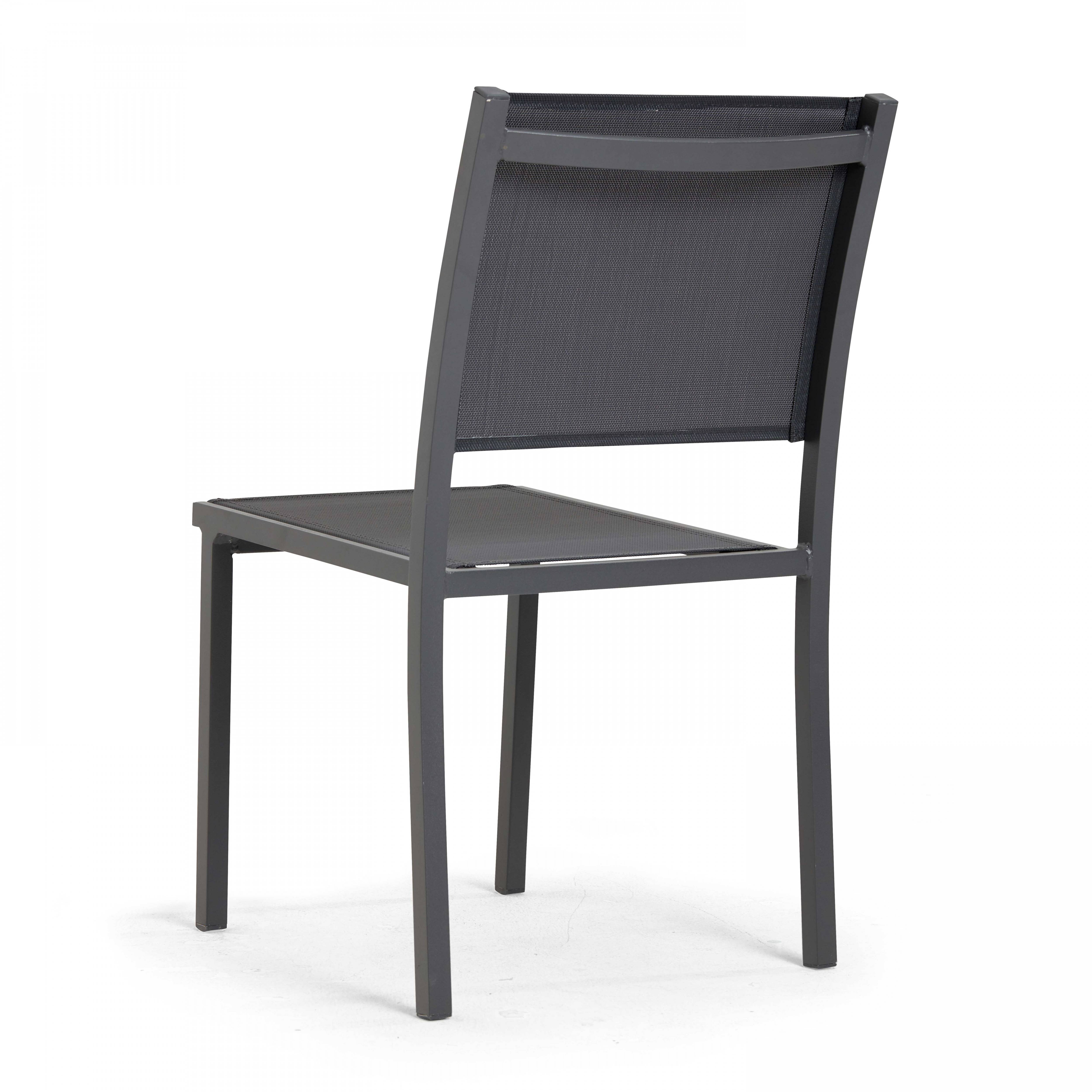 Oviala - Table de terrasse aluminium et pierre, 6 chaises et 2 fauteuils gris Piedra - Oviala - Image 5