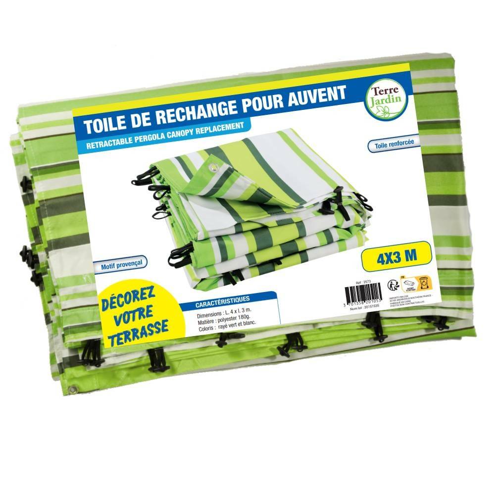 Terre Jardin - Toile de rechange pour tonnelle adossée 4 x 3 m Vert - TERRE JARDIN - Image 2
