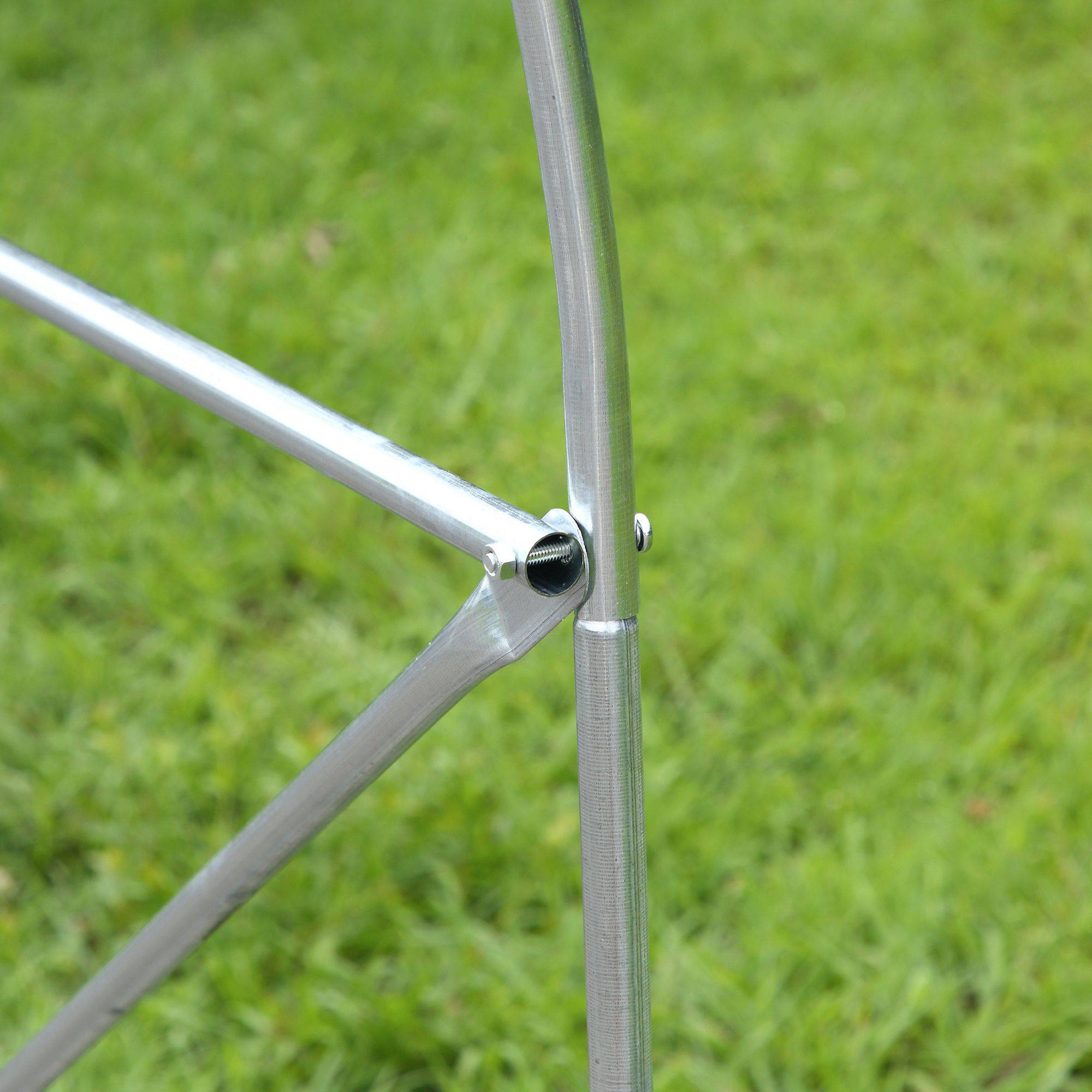 Serre tunnel de jardin 8m², serre de jardin tunnel avec porte et 6 fenêtres, bâche PE 140 g/m² 400 x 200 x 200 cm blanc - Image 9