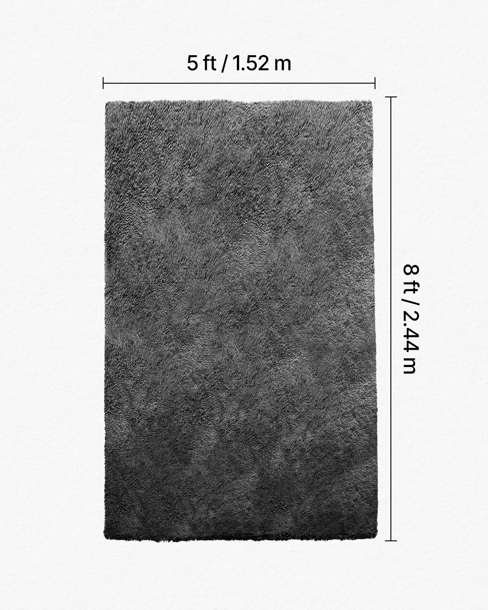 VEVOR Tapis Salon Chambre Poil Long Antidérapant Moderne Peluche 1,5 x 2,4 m - Image 3