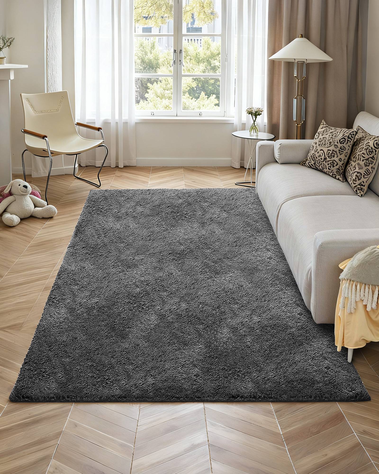 VEVOR Tapis Salon Chambre Poil Long Antidérapant Moderne Peluche 1,5 x 2,4 m - Image 4