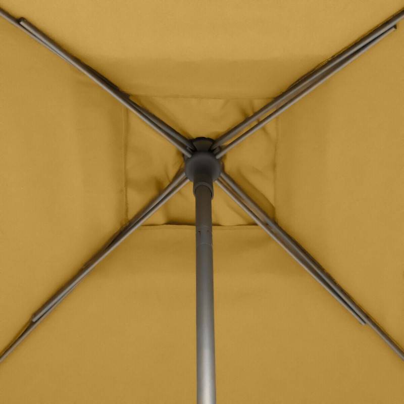 Hesperide - Parasol droit carré "Soya" jaune moutarde D2,5x2,5m en acier Hespéride - Image 7