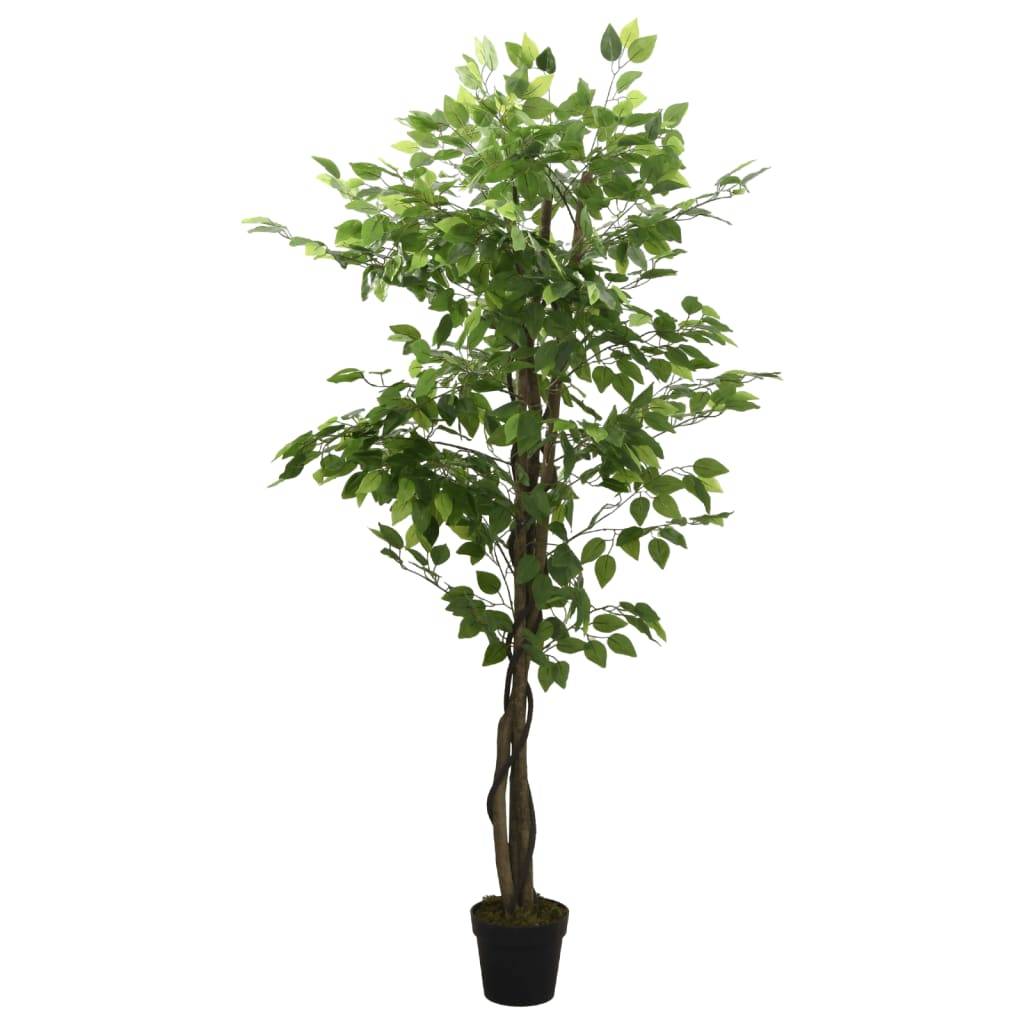 Ficus artificiel bois et PEVA vert 80 cm - PANGIVO - Image 2
