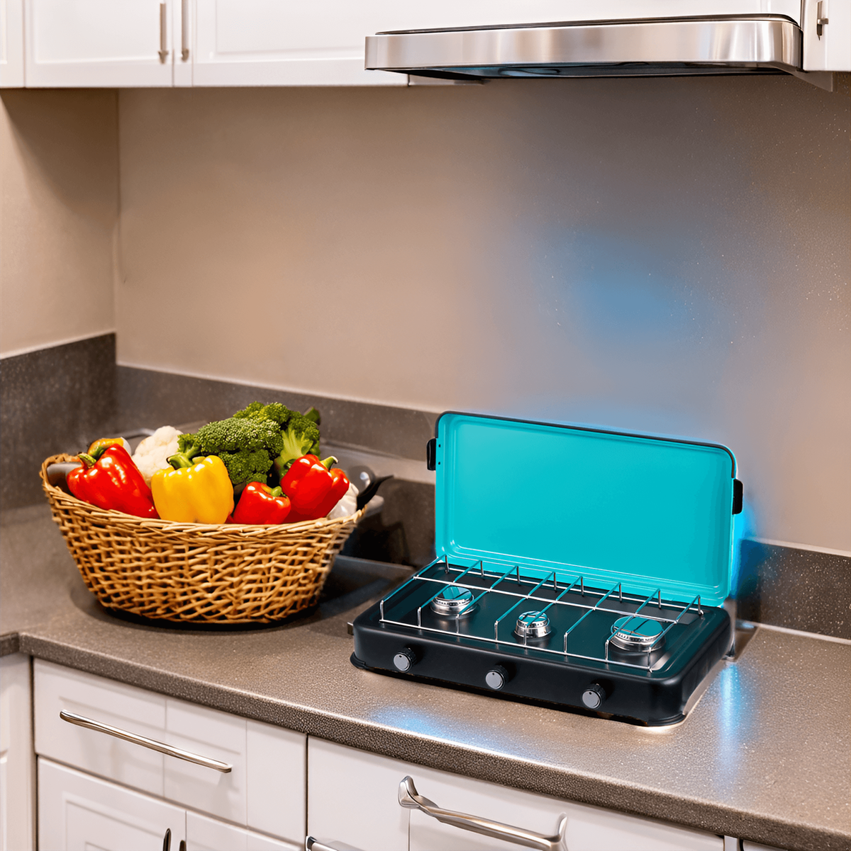 Plaque de cuisson gaz 3 feux 3000W Cuisinière à gaz portable Butane/Propane INTEC - Image 3