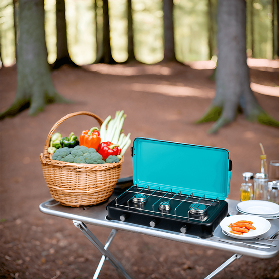Plaque de cuisson gaz 3 feux 3000W Cuisinière à gaz portable Butane/Propane INTEC - Image 2