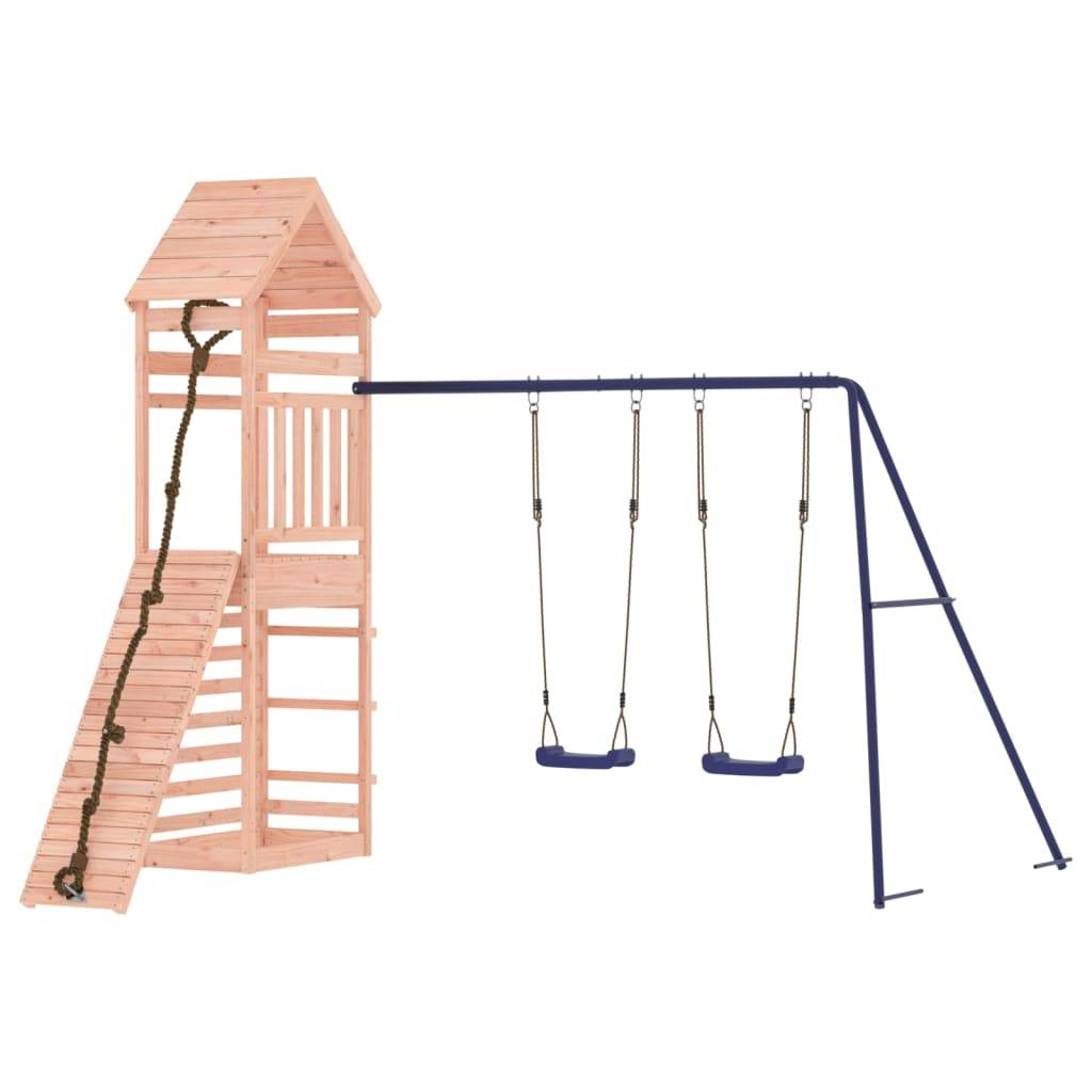 Helloshop26 - Aire de jeux d'extérieur balançoires toboggan portiques robuste jeux jardin 316 x 257 x 264 cm bois massif de douglas - Image 1