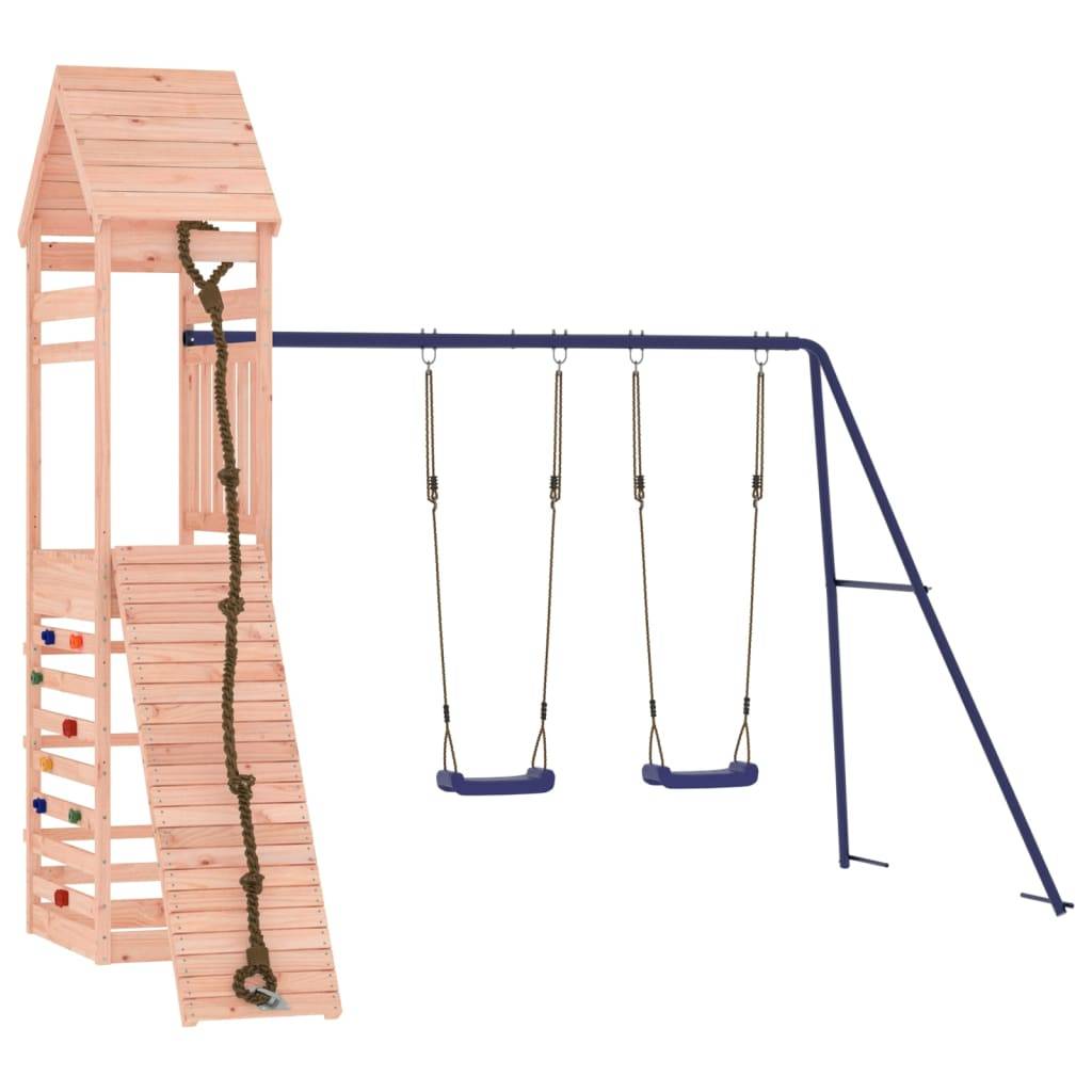 Helloshop26 - Aire de jeux d'extérieur balançoires toboggan portiques robuste jeux jardin 316 x 257 x 264 cm bois massif de douglas - Image 2
