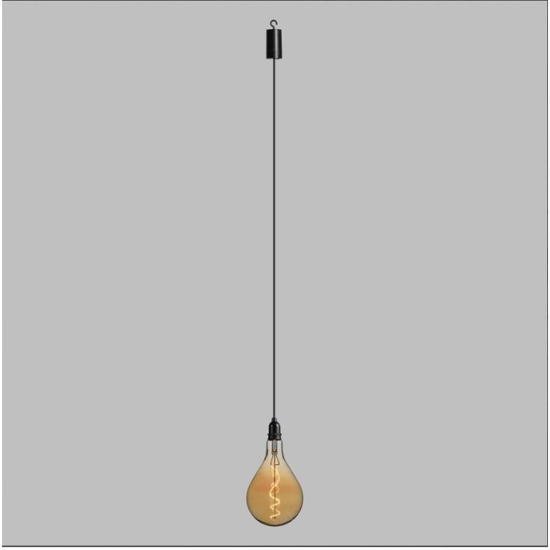 Suspension ampoule vintage à pile poire 16CM filament spirale en verre Lotti