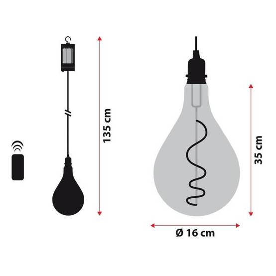 Suspension ampoule vintage à pile poire 16CM filament spirale en verre Lotti - Image 3