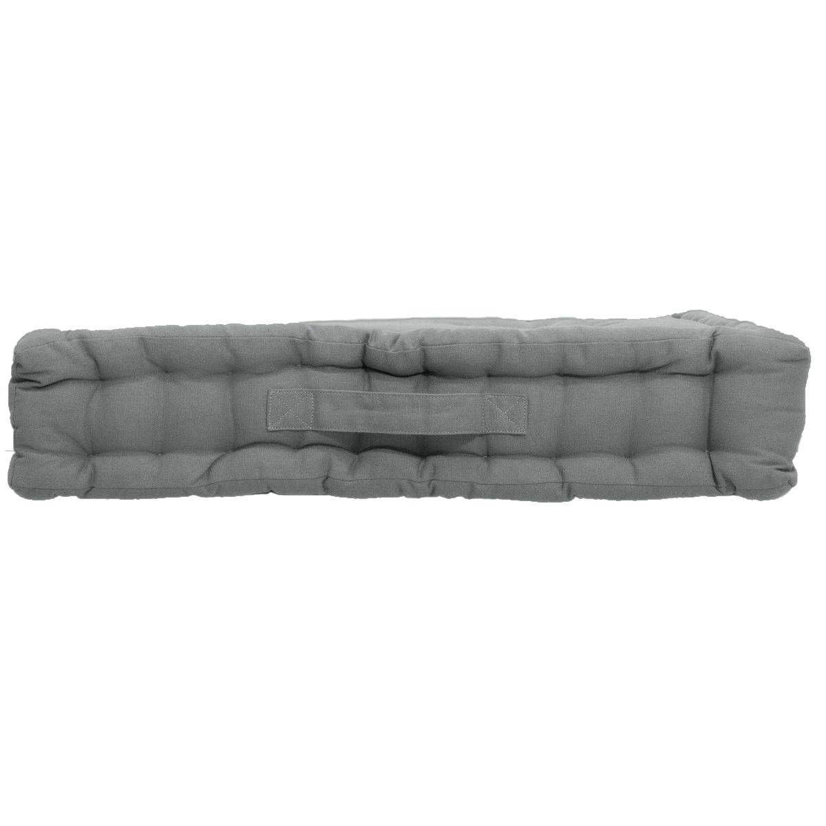 Enjoy Home - Coussin de Sol Uni "Panama" 50x50cm Gris Clair - Image 2