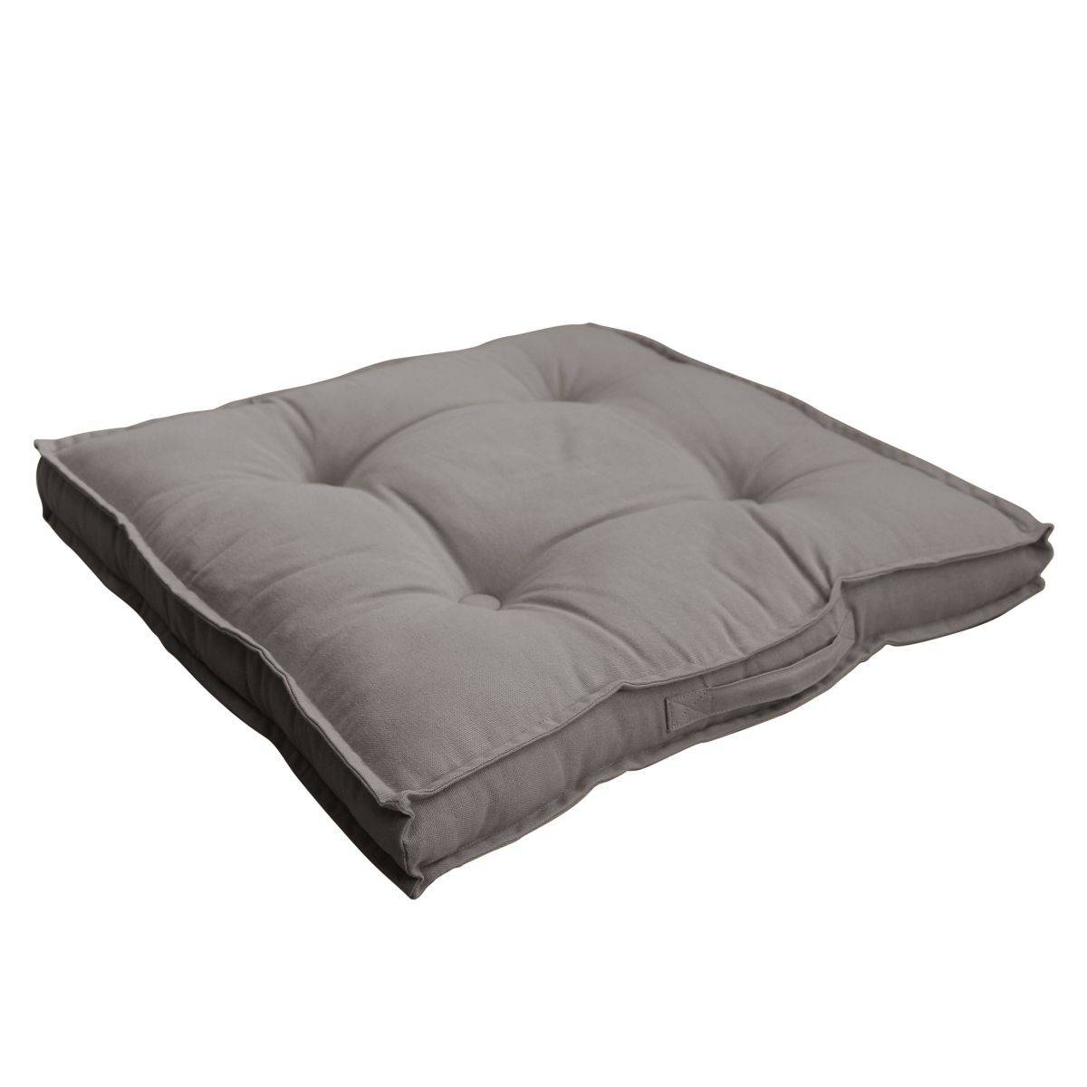 Enjoy Home - Coussin de Sol Uni "Panama" 50x50cm Gris Clair - Image 3