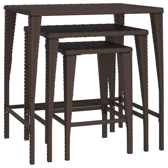 Lot de 3 Table bois composite Abril Isabel Naturel 60 X 45 X 60 cm - P95045N - Image 2