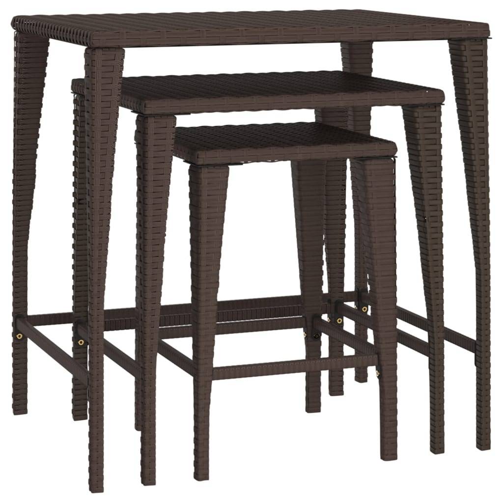Lot de 3 Table bois composite  Abril Isabel Naturel 60 X 45 X 60 cm  - P95045N - Image 2