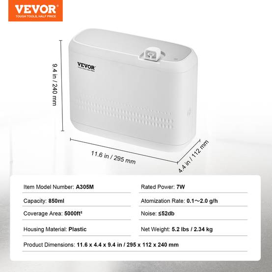 VEVOR – diffuseur de parfum HVAC, 850ML, Machine à Air froid, 5000 pieds carrés, sans eau - Image 7