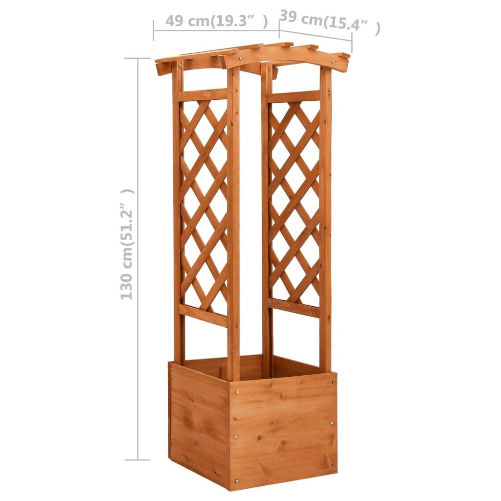 Jardinière à treillis avec arche 49 x 39 x 130 cm bois de sapin - Image 5