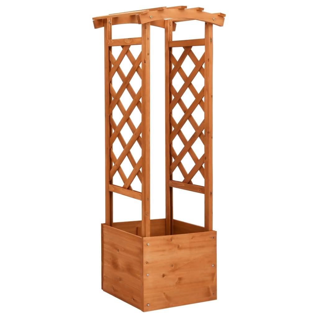 Jardinière à treillis avec arche 49 x 39 x 130 cm bois de sapin - Image 1