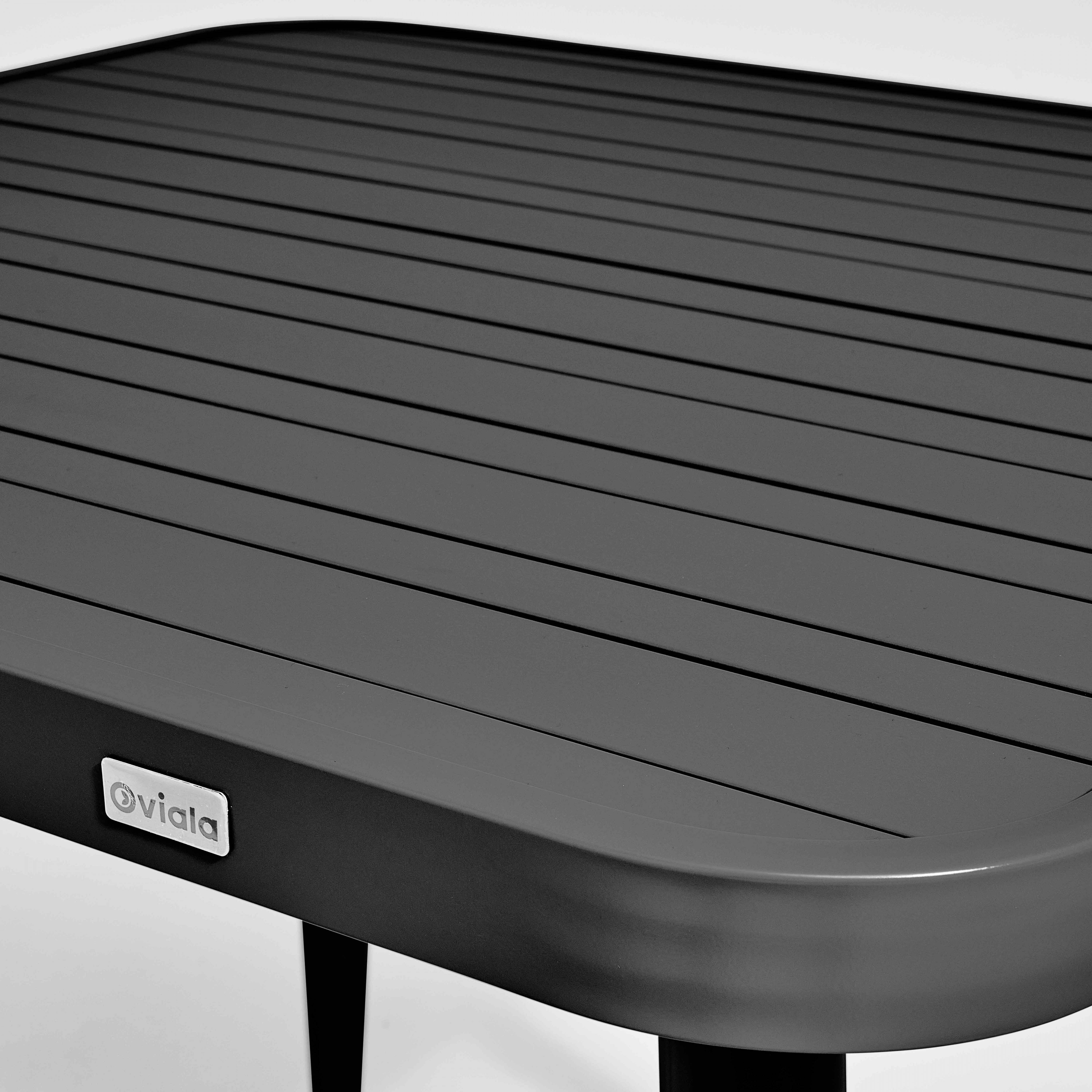 Oviala - Ensemble table de jardin et 4 fauteuils en aluminium/bois noir Bristol - Oviala - Image 4