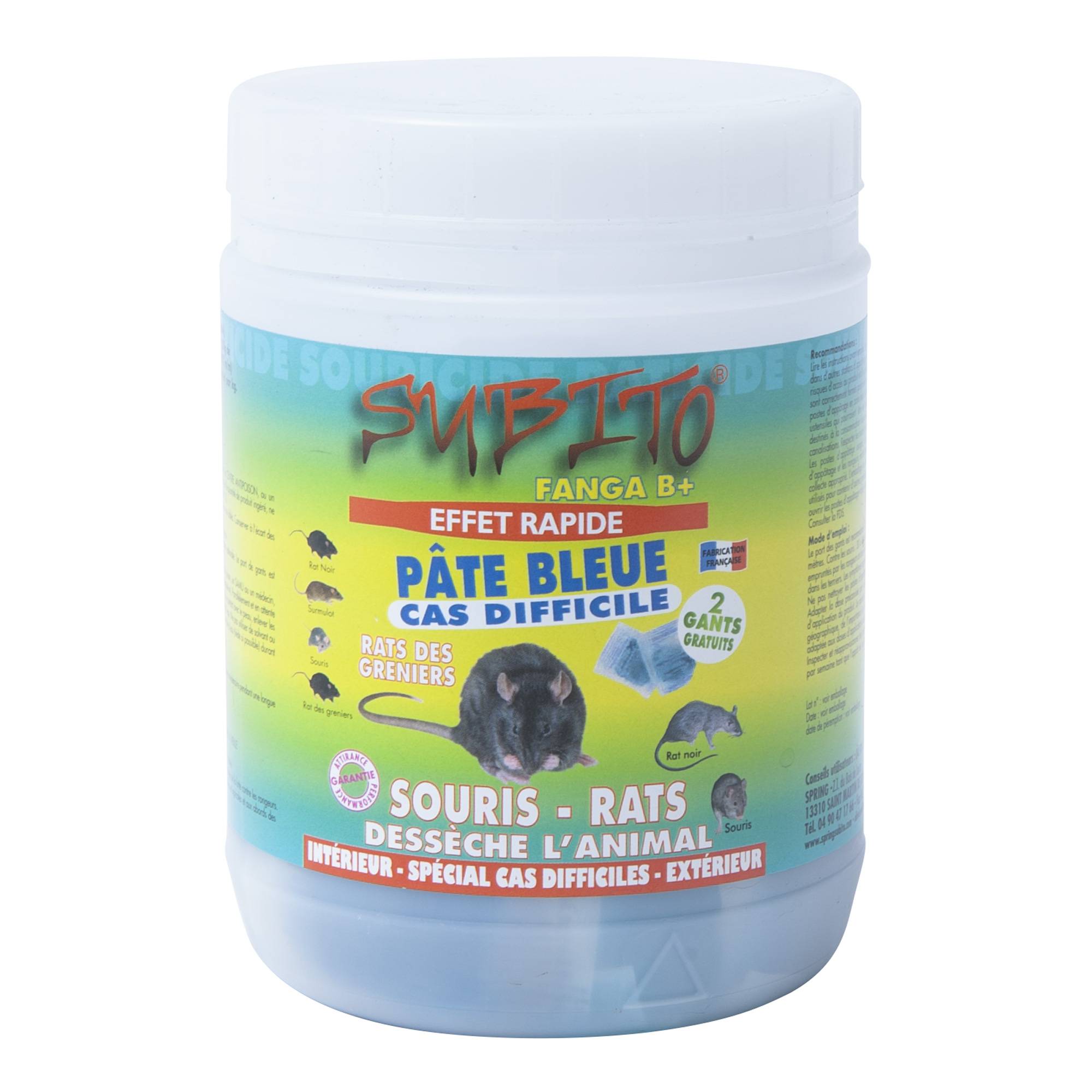 Appât en pate bleue rats et souris 150g Subito - Image 1